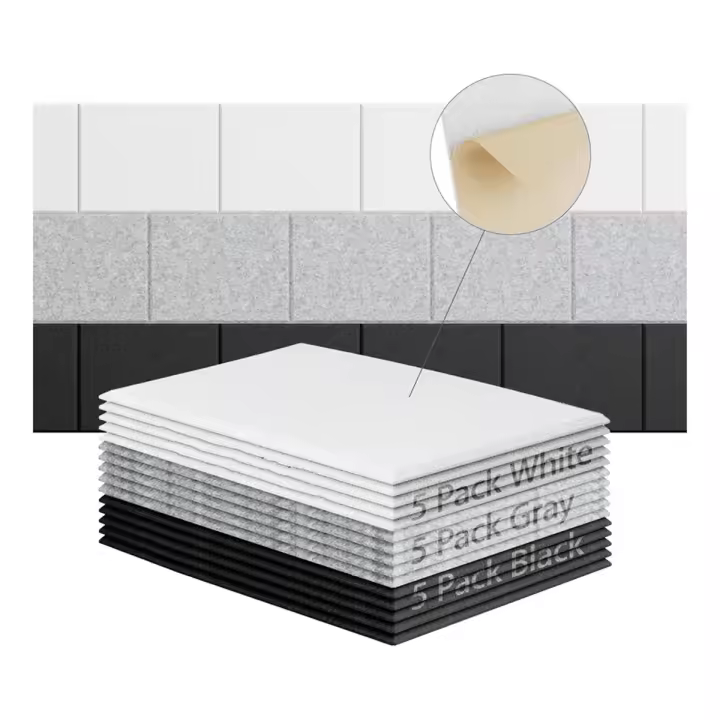 Paneles de pared acústicos autoadhesivos, Panel absorbente de sonido, para estudios de grabación, 3 colores, 12x8x4 pulgadas, paquete de 15 - 1