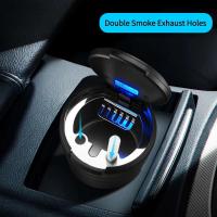 Limpieza de monedas de basura de coche, Cenicero, taza de lámpara LED, soporte de Cenicero de coche desmontable portátil, interior - details 1