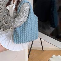 Bolso de hombro plisado para mujer, bolsa Vintage de gran capacidad, Color caramelo, Burbuja, nube, compras, Verano - details 6