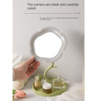 Bonito espejo de tocador con forma de girasol, espejo de maquillaje de escritorio desmontable clásico, espejo de mesa de flores con rotación de 360 ​​grados para dormitorio - details 10