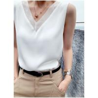 Blusa de seda satinada para mujer, camisa elegante de Estilo Vintage para oficina, básica de gasa, color negro, para verano, 2022 - details 12