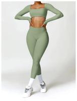 Pantalones de Yoga de cintura alta para mujer, mallas deportivas sin costuras para gimnasio, entrenamiento, barriga, correr - details 10