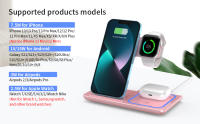 Cargador inalámbrico 3 en 1 para iPhone 16, 15, 14, 13, 12, 11, X, 8, Samsung S24, S23, S22, S21, Apple Watch 10, 9, 8, 7, 6, 5, 4, 3 SE, Airpods 2, 3, Pro samsung Galaxy buds - details 4