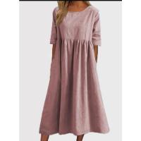 Vestido de verano de manga corta para mujer, vestidos holgados con cuello redondo - details 9