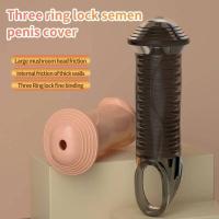 Empaque privado Condones de silicona reutilizables Sexys Extensor de manga Anillo de retraso de la eyaculación Agrandamiento del pene Juguetes sexuales para adultos para hombres - details 0