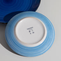 Vancasso BONITA vajilla azul de 18 piezas, juego de platos de cena, platos de sopa, platos de postre, servicio de barro para 6 personas - details 11