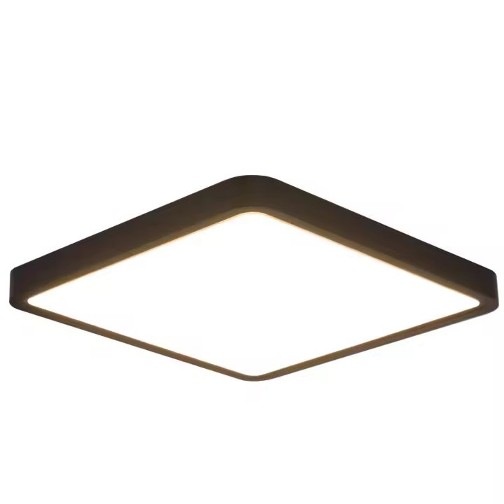 CBJKTX Luz de techo LED para baño, lámpara plana de 23W, lámpara blanca cálida negra de 23cm, lámpara de cocina impermeable IP44 para cocina - 1