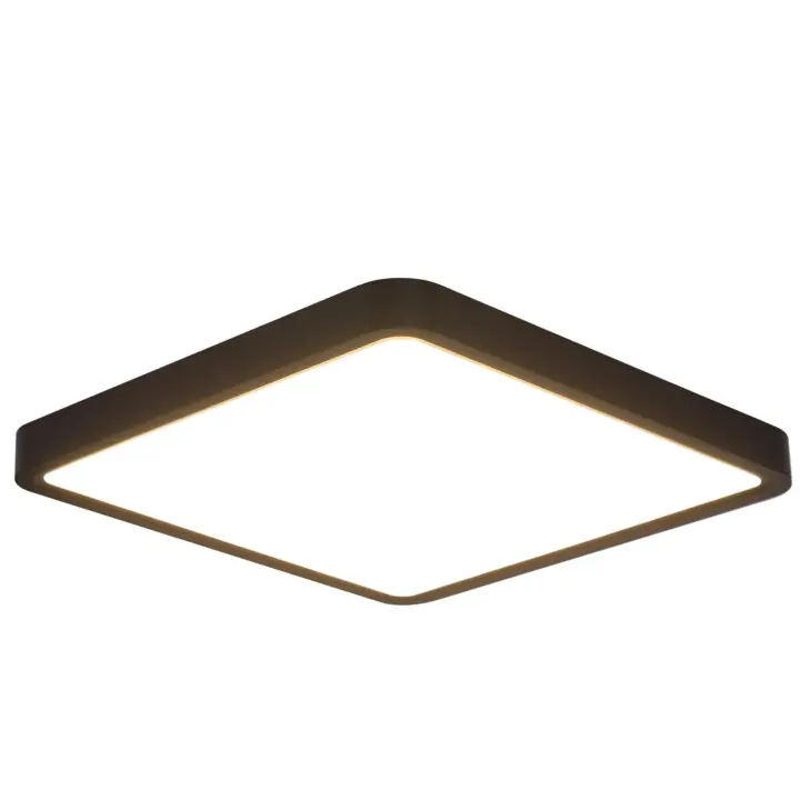 CBJKTX Luz de techo LED para baño, lámpara plana de 23W, lámpara blanca cálida negra de 23cm, lámpara de cocina impermeable IP44 para cocina - 1