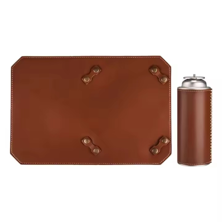Protector de Estufa de Cocina Hecho a Mano Cubierta de Cuero Tanque de Gas PU - 1