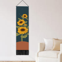 Serie de girasol, pinturas murales, tela de fondo decorativa para dormitorio de sala de estar, tela nórdica para colgar junto a la cama - details 3