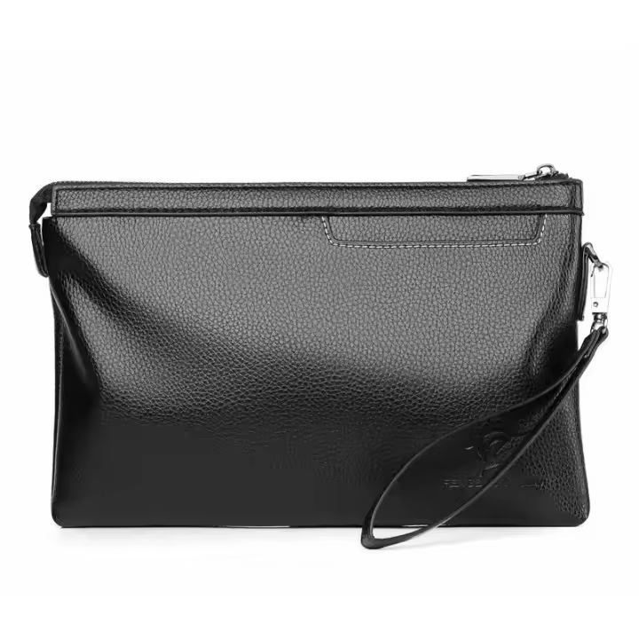 Bolsa de Suafte para Hombres Diseño de Monedero de Tarjeta de Cuero PU con Característica de Cremallera Bolsa de Mano con Correa Ideal para Teléfono y iPad - 1