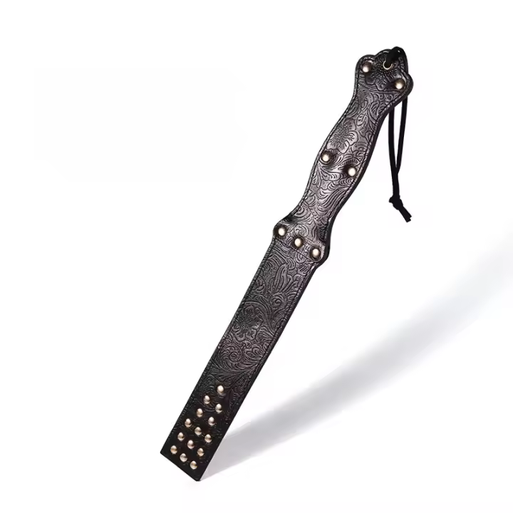 Paleta sexual de cuero, paleta azotadora para adultos, látigo sexual de cuero PU, paleta BDSM, juego sexual de bondage y cosplay. - 1