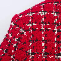 TRAFZA-Conjunto de 2 piezas para mujer, chaqueta con textura roja, solapa de bolsillo de botonadura única, abrigo y culotte con cremallera lateral de cintura alta - details 7
