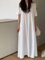 Vestido de Manga Larga de Verano Azul Cintura Alta A-Línea Diseño Coreano Moda de Mujer para Romper - details 5