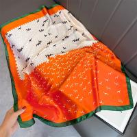 Bufanda cuadrada de seda con estampado de moda de 90CM para mujer, diadema de diseño, pañuelo para mujer, Hijab, chal, Foulard Echarpe para la cabeza - details 5