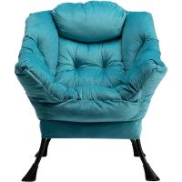 Sillón Relax Sillon Lectura Dormitorio Tejido Impermeable Cómodas Butacas de Salón Silla en Metal, Gris - details 14