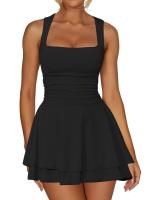 2025 nuevo vestido ajustado sin mangas plisado de verano para mujer - details 2