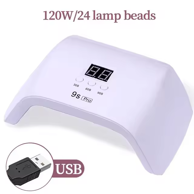 Lámpara de Secado de Gel Trapezoidal Profesional 9SPro Herramienta de Manicura con 24 Perlas LED para Fototerapia de Uñas - 1