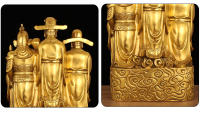 Adorno de cinco caminos, estatua de Buda del Dios de la riqueza, tienda, adoración en el hogar, artesanías de decoración de estatua de bronce Zhao Gongming - details 4