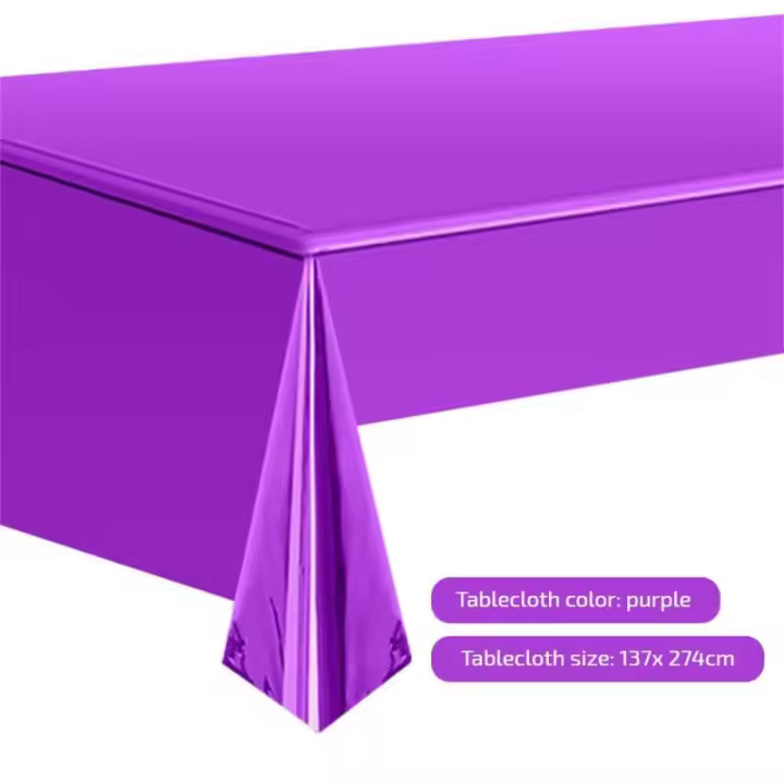 Mantel de Mesa de Plástico Dorado Rosa Cubierta de Mesa Desechable para Fiestas 137x274cm - 1