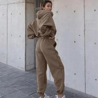 Conjunto de ropa deportiva para mujer, y pantalones Sudadera con capucha, chándal de gran tamaño, otoño - details 12