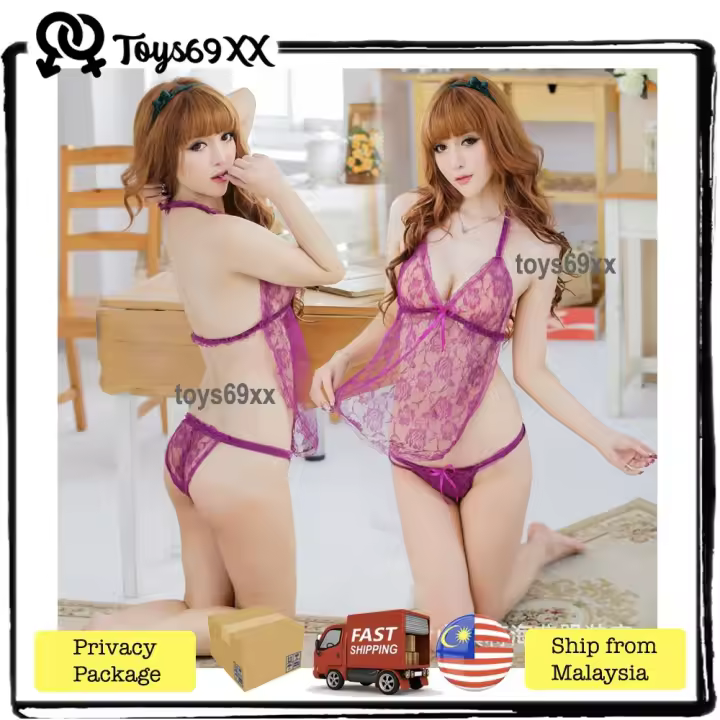 [STOCK LISTO] ropa de noche para mujer, batas de encaje, conjunto de pijamas, ropa de dormir, gerie Sexy, TAMAÑO LIBRE - 1