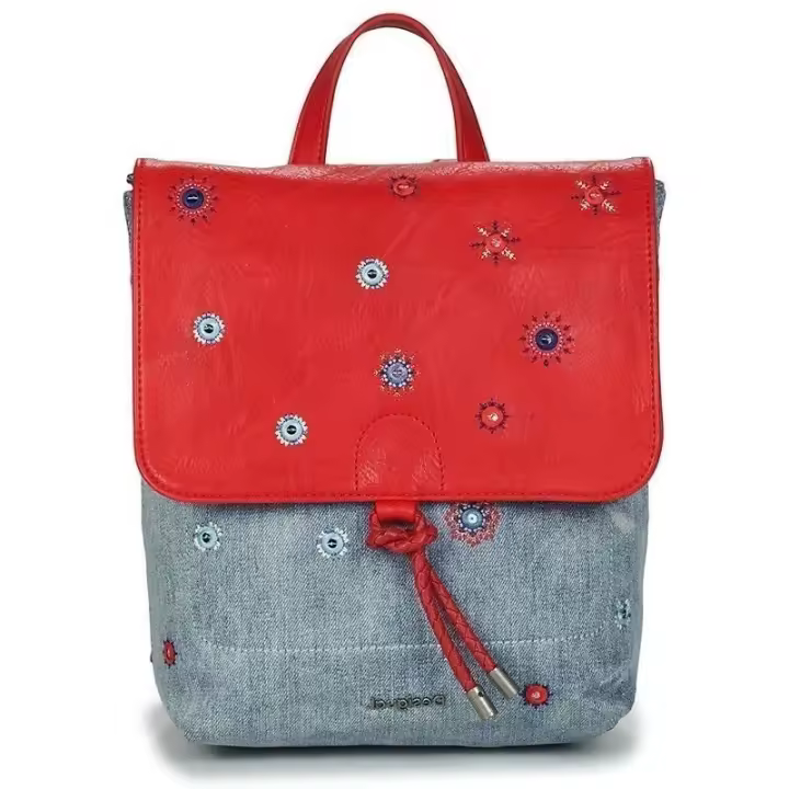 Bandolera Desigual, nueva moda mochila gran capacidad, señoras, mochila escolar ligera de viaje, bordado, cremallera - 1