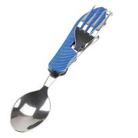 Cuchara 4 en 1 de acero inoxidable, cuchara, cuchillo, tenedor, abridor de botellas, juego de bolsillo plegable, juego de villa al aire libre - details 13