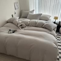 Juego de cama de algodón liso con sábanas, funda nórdica, funda de almohada, sábana individual para pareja, tamaño King y Queen - details 3