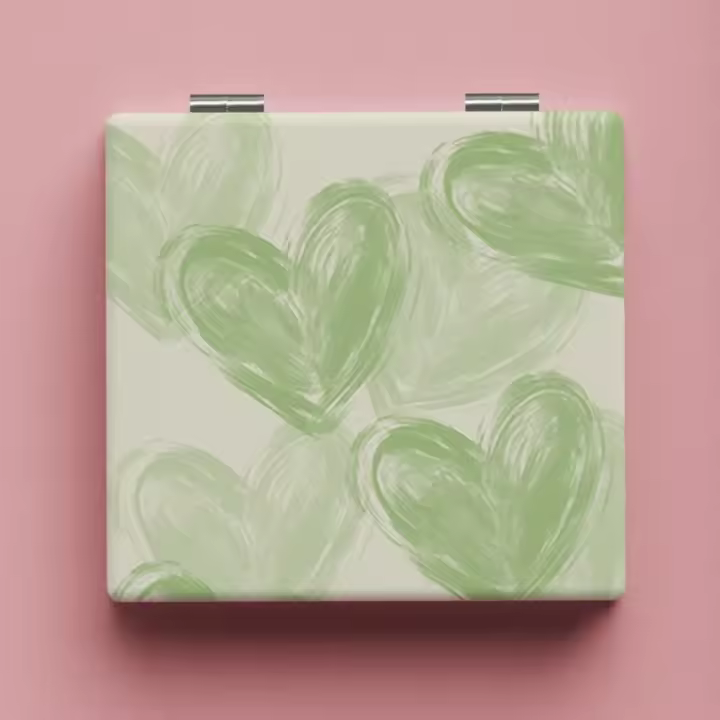 Espejo de maquillaje plegable con diseño de pintura al óleo abstracta, espejo de bolsillo portátil de doble cara, Mini espejo cosmético - 1