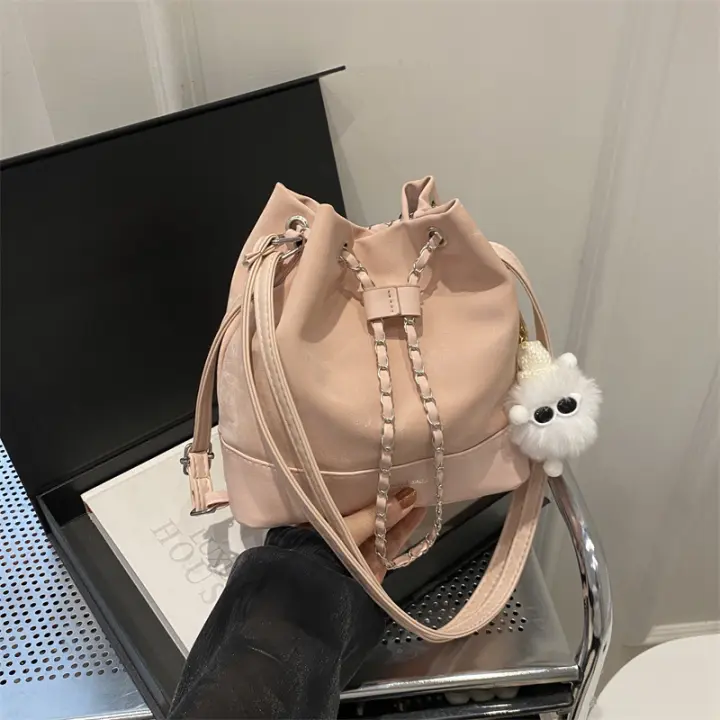 Nuevo estilo, estilo occidental, mochila, color sólido, mochila, cubo, bolso para mujer, damas, moda callejera, PU - 1