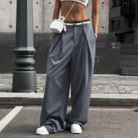 Pantalones holgados de cintura alta para mujer, pantalón de pierna ancha con empalme de encaje, moda coreana, primavera y otoño - details 2