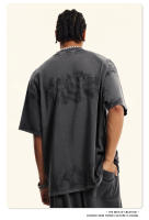 Camiseta con pintura, camisetas desgastadas lavadas Vintage para hombre, camisetas con estampado de pintura para hombre - details 4