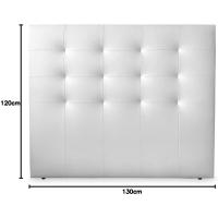 Molo Paris Acolchado de Alta Gama Tapizado en Piel Tamaño 160 x 120 cm Poste de Cama 150 Blanco - details 14