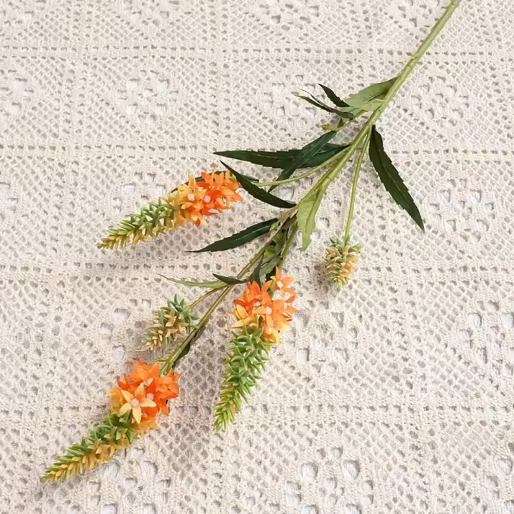 Rama de flor de lúpulo Artificial de 75cm, flor de lúpulo de seda de tacto Real de plástico, flor falsa hecha a mano elegante - 1