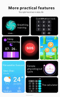 North Edge qx9 Health Check SMART Watch presión arterial, oxígeno en sangre, frecuencia cardíaca temperatura menstrual Bluetooth llamada SOS Weather Forecast Men Watch Women 's Watch compatible con Ios Android - details 14