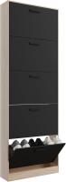 Mueble zapatero de 12 pares - Estantería de gran capacidad para vestíbulo o pasillo - (ancho) 60 x (profundidad) 24 x (alto) 80 cm - Madera clara blanca - details 118