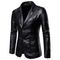 Chaqueta de Cuero PU Delgada para Hombres 2025 Estilo Casual con Mangas Largas y Abotonaduras - details 4