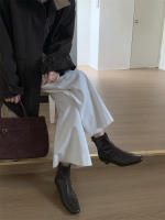 Versión coreana de versátil tubo corto botas delgadas nueva con falda botas cortas de tacón grueso zapatos franceses de mujer - details 24