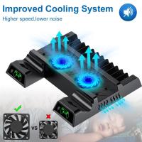 Soporte Vertical para PS4/PS4 Slim/PS4 Pro consola ventilador de refrigeración soporte refrigerador con cargador doble para mandos para PS4 Accesorios - details 4