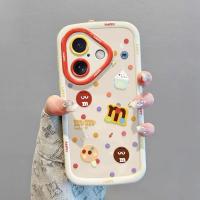 Funda protectora con correa anticaídas y diseño de burbujas 3D de dibujos animados, compatible con iPhone 16 Pro Max, 15 Plus y iPhone 14 Pro Series. - details 3