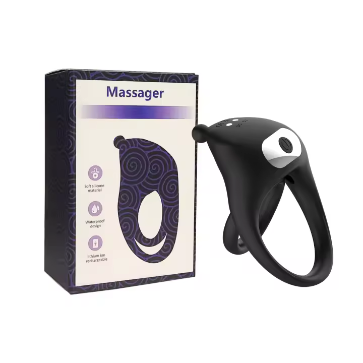 Anillo Vibrador de Silicona para Hombres Doble Frecuencia, Carga, Juguetes Sensuales para Adultos - 1