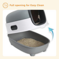 Caja de Arena Plegable Grande con Tapa, cajón y Pala para Gatos, Diseño de Diamante, Fácil de usar - details 27