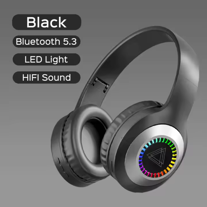 Auriculares ANC con reducción de ruido, Cascos HIFI con cable + Comunicación inalámbrica, portátil, con Bluetooth, para música, compatible con TF - 1