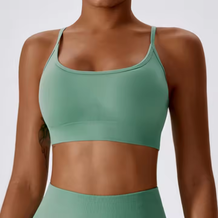 Sujetadores deportivos sin espalda cruzados con top de yoga para mujer - 1