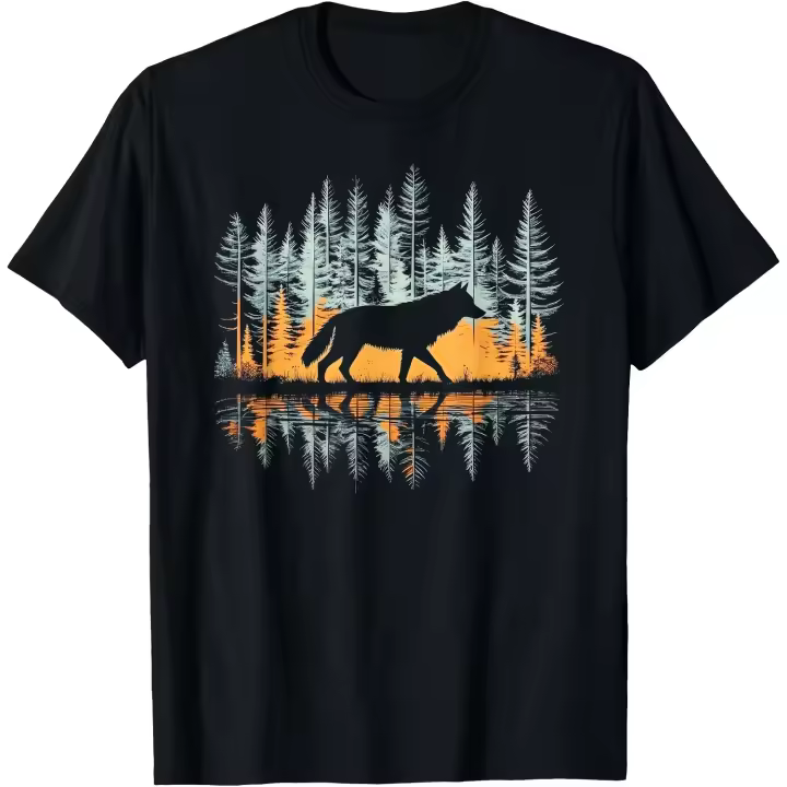 Camiseta gráfica Wolf Forest Nature Wildlife Outdoor camiseta para hombre - 1