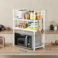 Estante de almacenamiento de cocina, estante para microondas multicapa, encimera de pie Simple, organizador para horno de condimentos, estante, accesorios de cocina - details 13