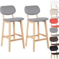 Silla de diseño de madera blanca con cuero artificial - details 9