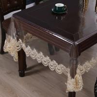 Mantel de Mesa Transparente de PVC Impermeable Encaje Blanco Suave Resistente al Aceite - details 3