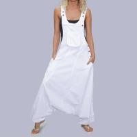 Mono de Manga Sin Aretes para Mujer Pantalones Harem con Bolsillo Lateral Ropa de Trabajo Suelta - details 8